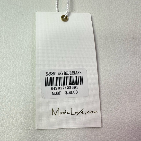 WOMEN’S NEW MODA LUXE VEGAN LEATHER BLAKE CROSSBODY SKY BLUE - Picture 13 of 13